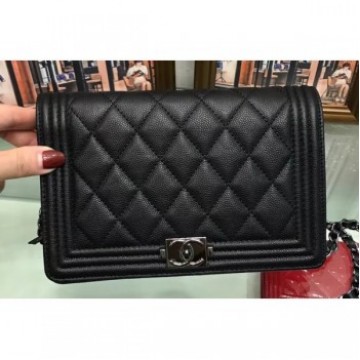 Chanel Boy Wallet On Chain WOC Bag In Caviar Leather Black AQ01995 Chanel Boy Wallet On Chain WOC Bag In Caviar Leather Black AQ01995