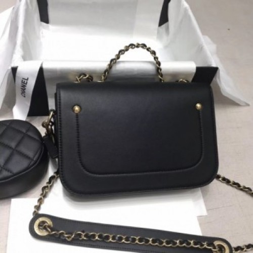 Chanel Calfskin Flap Bag and Coin Purse AS1094 02 Black 2019 Collection AQ02958 Chanel Calfskin Flap Bag and Coin Purse AS1094 02 Black 2019 Collection AQ02958