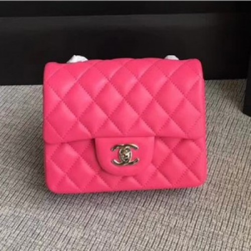 Chanel Classic Flap Mini Bag A1115 in Lambskin Leather Pink with Silver Hardware AQ02975