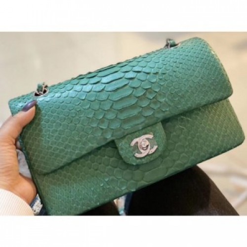 Chanel Python Classic Flap Medium Bag A1112 40 AQ00883 Chanel Python Classic Flap Medium Bag A1112 40 AQ00883
