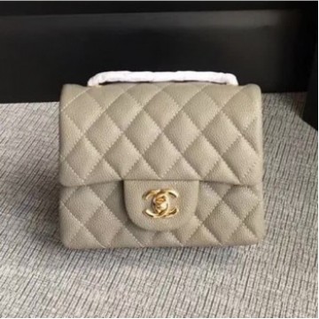 Chanel Classic Flap Mini Bag A1115 in Caviar Leather Grey with Golden Hardware AQ00675 Chanel Classic Flap Mini Bag A1115 in Caviar Leather Grey with Golden Hardware AQ00675