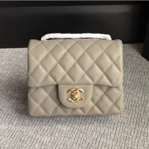 Chanel Classic Flap Mini Bag A1115 in Caviar Leather Grey with Golden Hardware AQ00675 Chanel Classic Flap Mini Bag A1115 in Caviar Leather Grey with Golden Hardware AQ00675