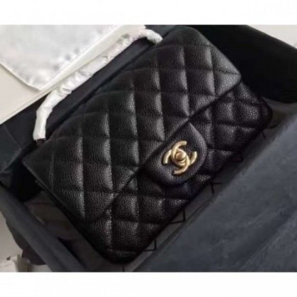 Chanel Original Quality Small Classic Flap Bag 1116 in Caviar Leather Black with Gold Hardware AQ02735 Chanel Original Quality Small Classic Flap Bag 1116 in Caviar Leather Black with Gold Hardware AQ02735