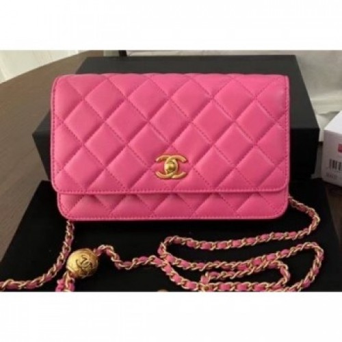 Chanel Pearl Wallet on Chain WOC Bag AP1450 Fuchsia 2020 AQ03895
