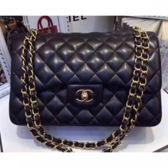 Chanel Lambskin Classic Flap 30cm Bag Black With Gold Hardware 2018 AQ04311 Chanel Lambskin Classic Flap 30cm Bag Black With Gold Hardware 2018 AQ04311
