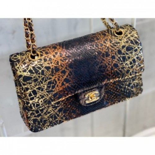 Chanel Python Classic Flap Medium Bag A1112 16 AQ01692 Chanel Python Classic Flap Medium Bag A1112 16 AQ01692