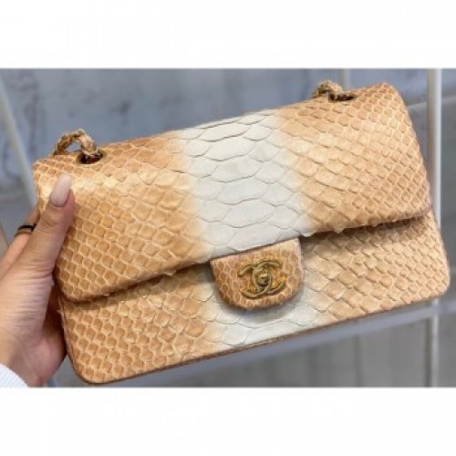 Chanel Python Classic Flap Medium Bag A1112 30 AQ02747