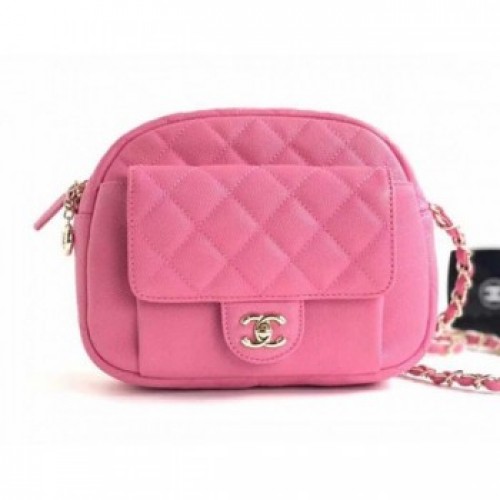Chanel Grained Calfskin Large Camera Case Bag AS0006 Pink 2019 AQ02105