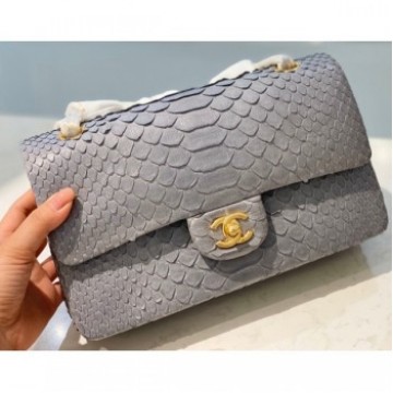 Chanel Python Classic Flap Medium Bag A1112 60 AQ00975