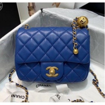 Chanel Lambskin & Gold-Tone Metal Flap Bag AS1786 Blue 2020 Collection AQ02543 Chanel Lambskin & Gold-Tone Metal Flap Bag AS1786 Blue 2020 Collection AQ02543