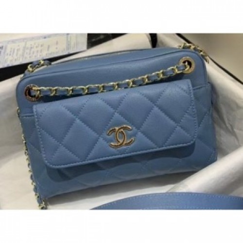 Chanel Small Camera Case Bag AS1367 Grained Calfskin Blue 2020 AQ02014 Chanel Small Camera Case Bag AS1367 Grained Calfskin Blue 2020 AQ02014