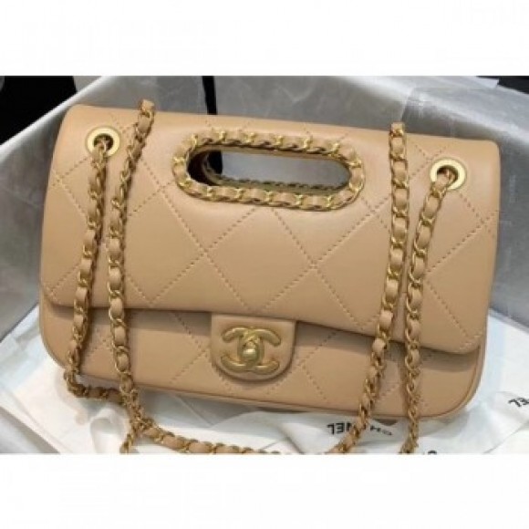 Quality Chanel Chain Small Flap Bag AS1466 Beige 2020 AQ02077 Quality Chanel Chain Small Flap Bag AS1466 Beige 2020 AQ02077
