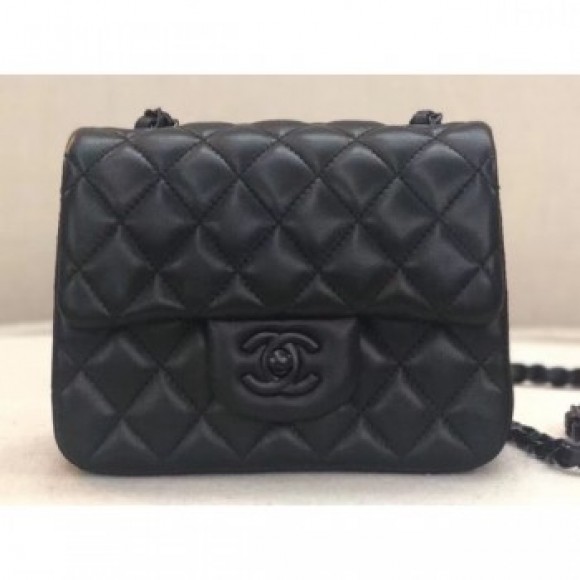 Chanel Lambskin Mini Classic Flap Bag A1115 So Black AQ04120 Chanel Lambskin Mini Classic Flap Bag A1115 So Black AQ04120