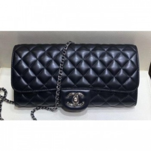 Chanel Lambskin Classic Flap Clutch Bag with Chain Black 2019 AQ04384 Chanel Lambskin Classic Flap Clutch Bag with Chain Black 2019 AQ04384