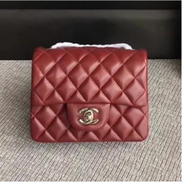 Chanel Classic Flap Mini Bag A1115 in Lambskin Leather Burgundy with Silver Hardware AQ01861 Chanel Classic Flap Mini Bag A1115 in Lambskin Leather Burgundy with Silver Hardware AQ01861