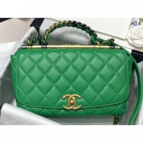 Chanel Small Frame Flap Bag with Chain Handle AS1749 Green 2020 AQ02571