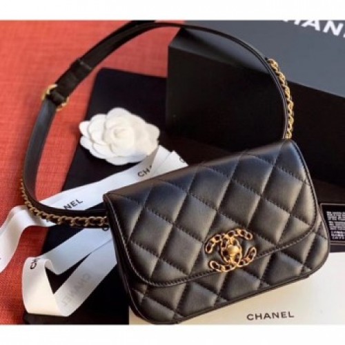 Chanel Chain Infinity Waist Bag AS0973 Black 2019 AQ00899