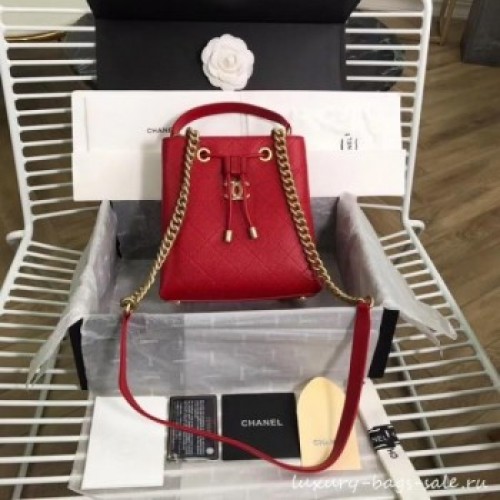 Chanel drawstring bag AS0310 red AQ04252