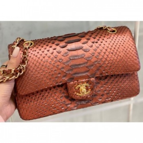 Chanel Python Classic Flap Medium Bag A1112 25 AQ03651 Chanel Python Classic Flap Medium Bag A1112 25 AQ03651
