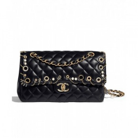 Chanel Classic Handbag A01112 Black AQ02409 Chanel Classic Handbag A01112 Black AQ02409