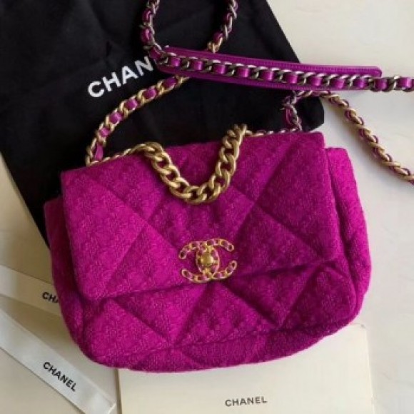 Chanel 19 Tweed Small Flap Bag AS1160 Purple 2019 Collection AQ01905 Chanel 19 Tweed Small Flap Bag AS1160 Purple 2019 Collection AQ01905