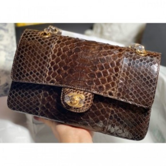 Chanel Python Classic Flap Medium Bag A1112 51 AQ00750 Chanel Python Classic Flap Medium Bag A1112 51 AQ00750