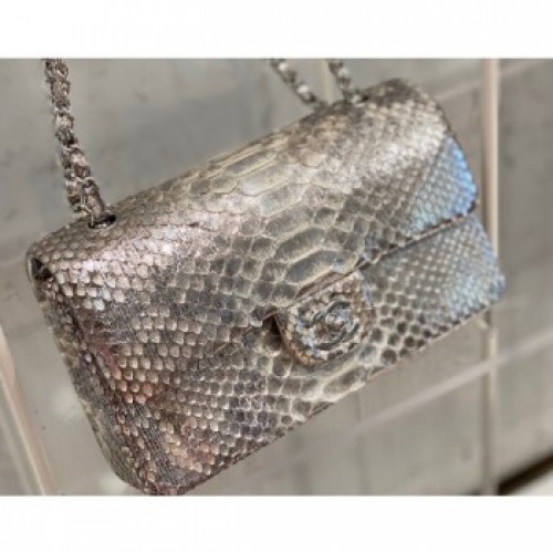 Chanel Python Classic Flap Medium Bag A1112 34 AQ00806