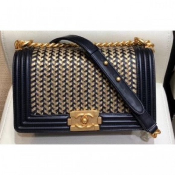 Chanel Metallic Boy Medium Flap Bag Black/Gold 2019 AQ02121 Chanel Metallic Boy Medium Flap Bag Black/Gold 2019 AQ02121
