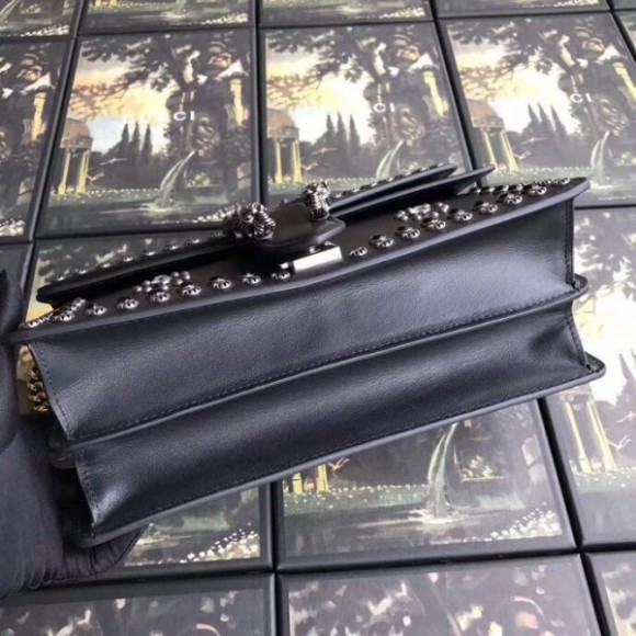 Black Dionysus Small Studded Shoulder Bag