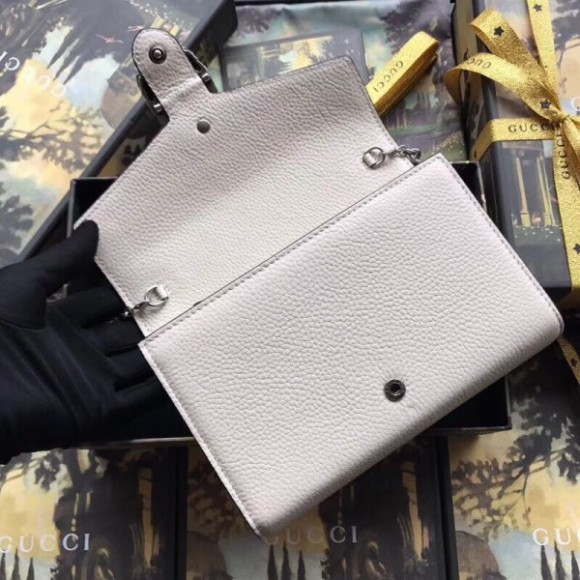 White Dionysus Mini Chain Leather Bag