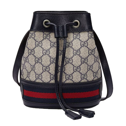 Ophidia GG mini bucket bag Beige blue
