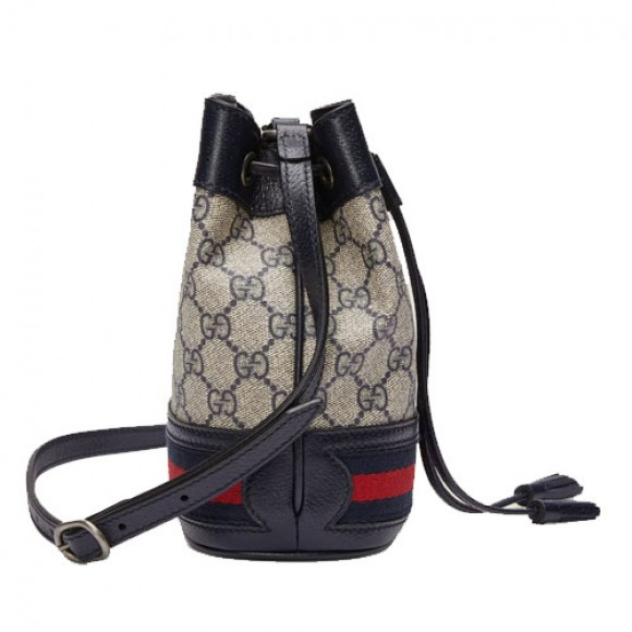 Ophidia GG mini bucket bag Beige blue