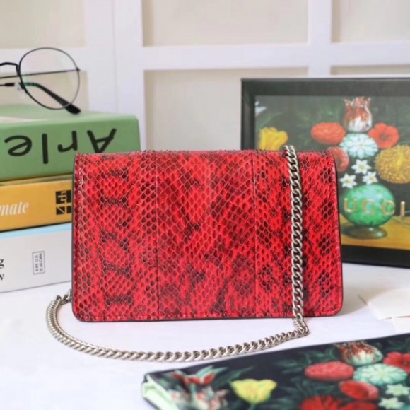 Red Dionysus Super Mini Snakeskin Bag