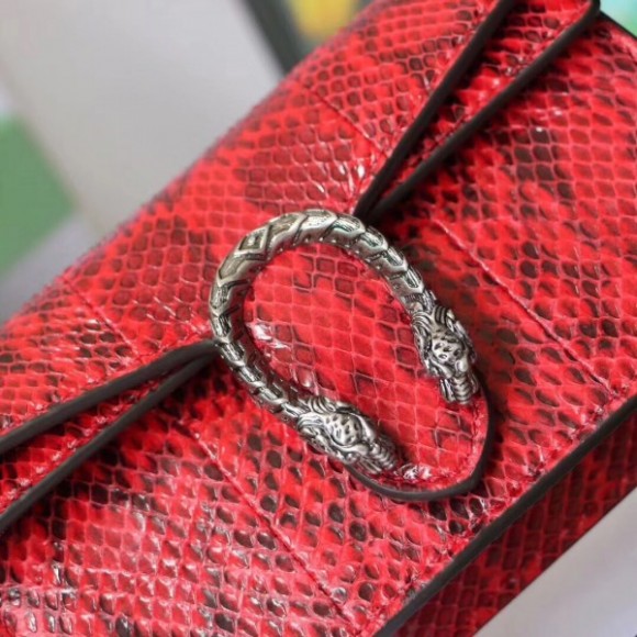 Red Dionysus Super Mini Snakeskin Bag