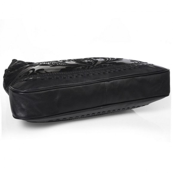 Jackie Black Embossed Leather B1380