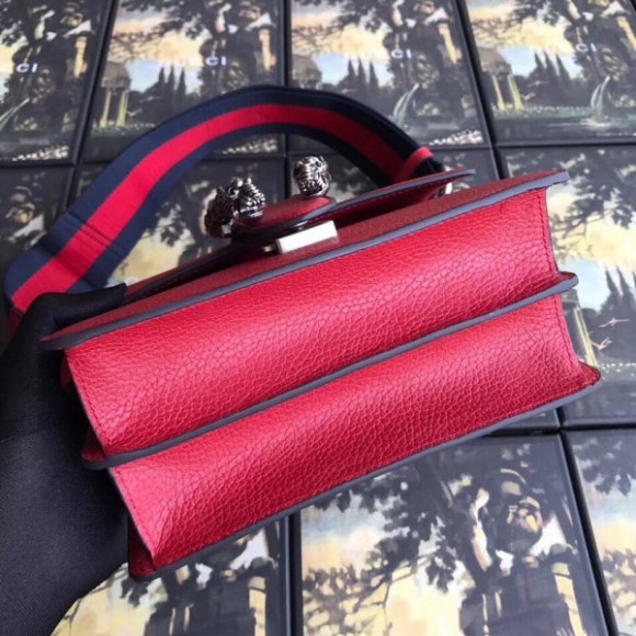 Red Dionysus Mini Bamboo Top Handle Bag