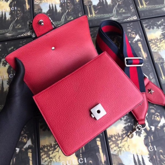 Red Dionysus Mini Bamboo Top Handle Bag