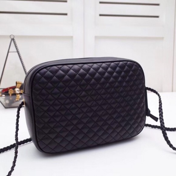 Black Quilted Leather Small Shoulder Bag