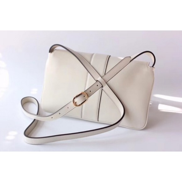 White Small Arli Leather Shoulder Bag