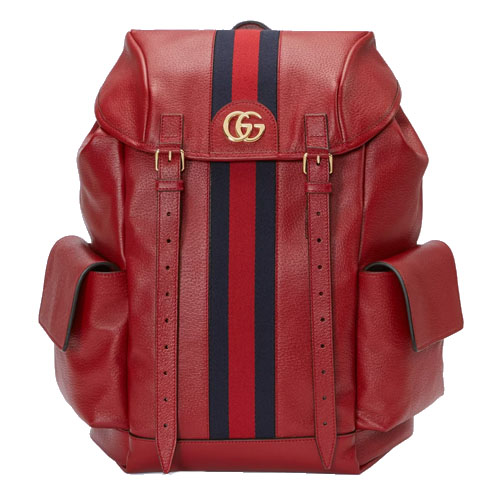 Ophidia GG medium backpack Red leather