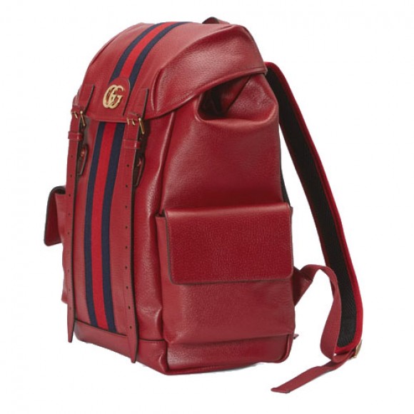 Ophidia GG medium backpack Red leather