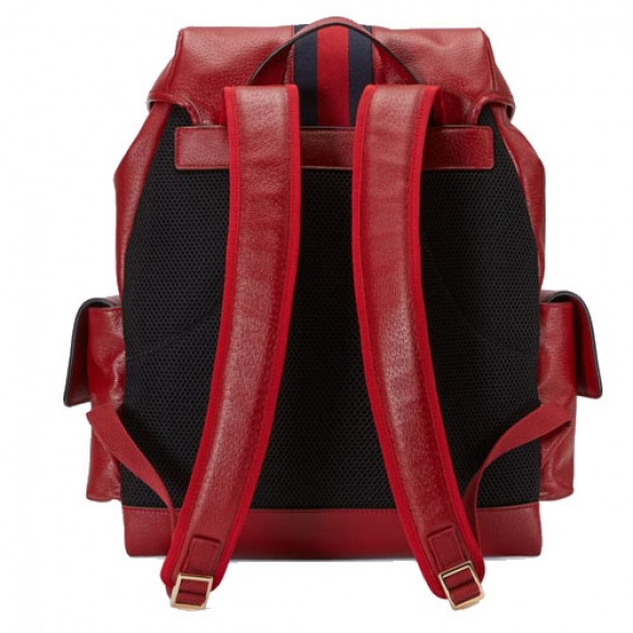 Ophidia GG medium backpack Red leather