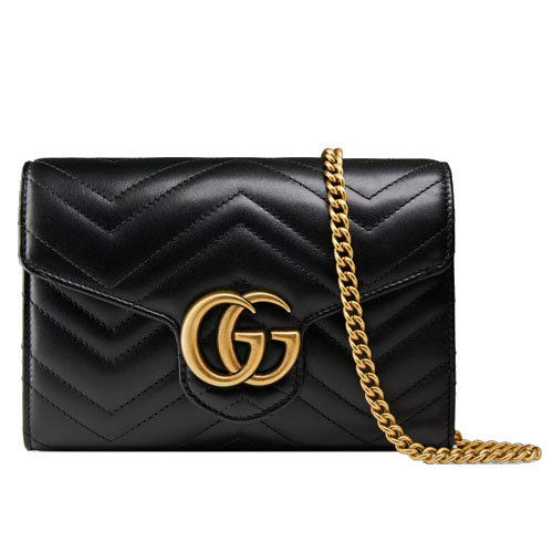 GG Marmont matelasse mini bag black gold-toned hardware