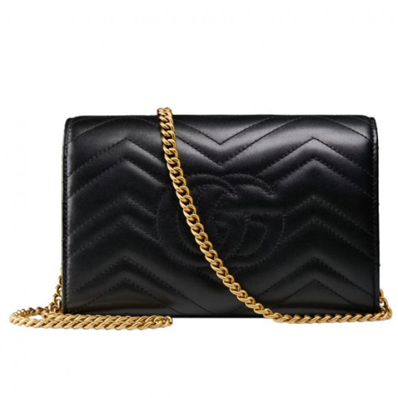 GG Marmont matelasse mini bag black gold-toned hardware