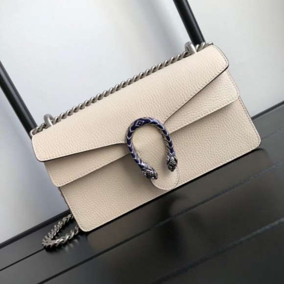 Dionysus Small Shoulder Bag In White Leather