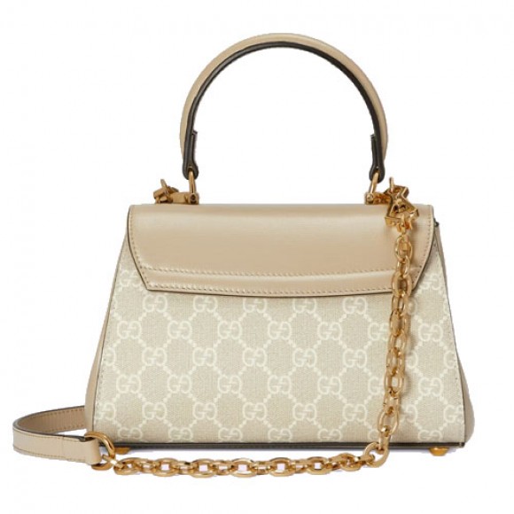 G*u*i horsebit 1955 mini bag beige and white gg