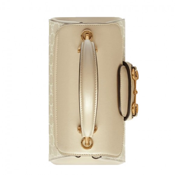 G*u*i horsebit 1955 mini bag beige and white gg