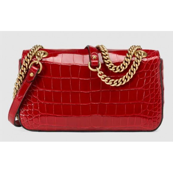 GG Marmont Red Alligator Small