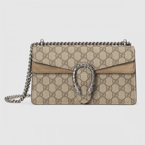 Taupe Dionysus GG Supreme Small Bag