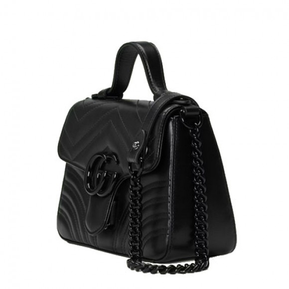 GG Marmont mini top handle bag black